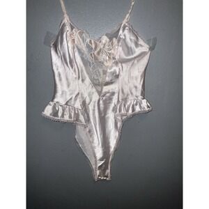 Y2K Fairy Core Pink Shiny|Sheer|Satin Lace Teddy S
